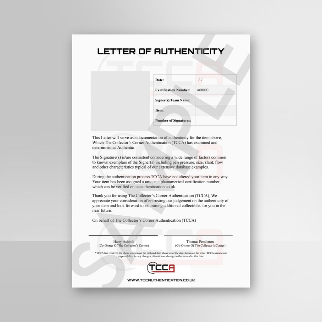 Retro Auth Letter Letter Of Authenticity Upgrade – TCCAuthentication